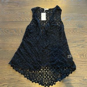 Black crochet cover-up